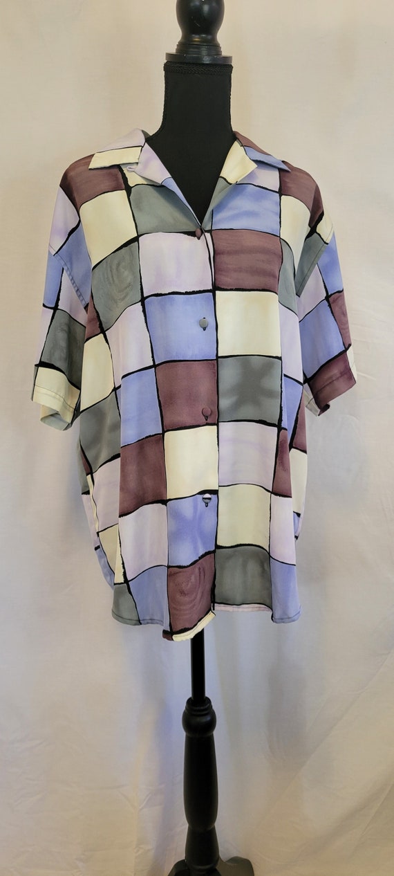 Vintage 90s Minimalist Checkered Shirt Medium