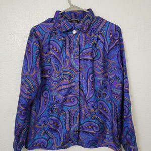 Vintage 80s Small Paisley Blouse