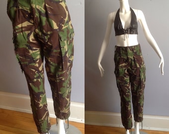 Vintage Cargo Camo Pants ~ Genuine Combat Camouflage Army Issued Pants