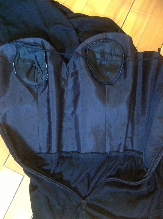 Vintage Rech Paris Black Jersey Sweetheart Vestido - Etsy España