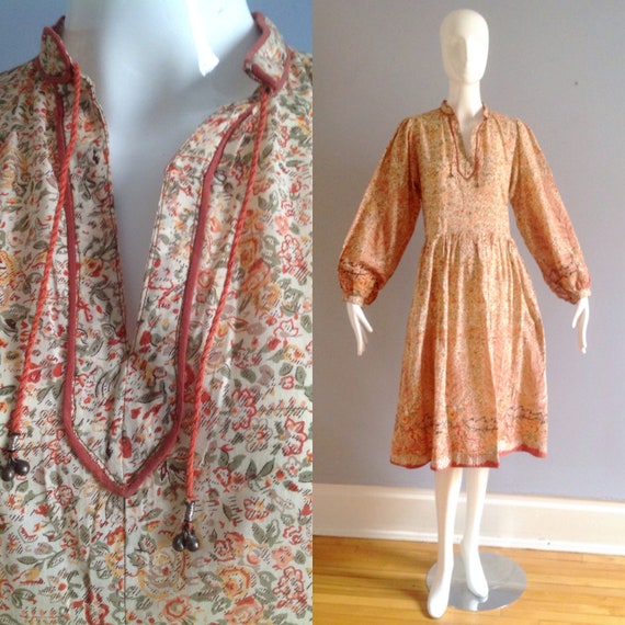 vintage indian cotton gauze dress
