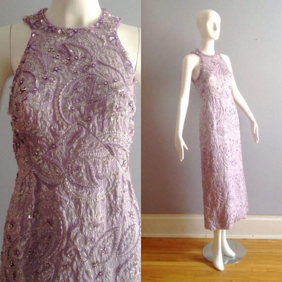 Vintage 60s Ruth Dukas Heavily Beaded Paisley Mot… - image 1