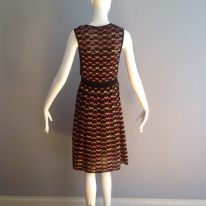 Vintage MISSONI Knit Dress Metallic Lurex Sleeveless Tank Midi Made In Italy Designer Dress image 8