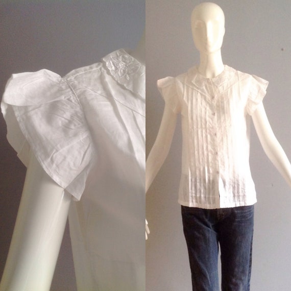 Vintage 70s Cotton Gauze Indian Blouse ~ Deadstock