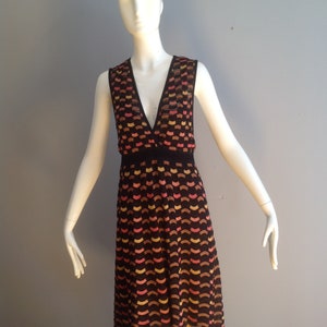 Vintage MISSONI Knit Dress Metallic Lurex Sleeveless Tank Midi Made In Italy Designer Dress image 3