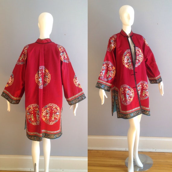 RARE Vintage Antique Silk Embroidered Chinese Robe
