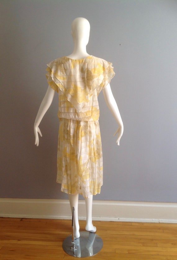 Vintage 1980s Sheer Cotton Gauze Top & Skirt Ense… - image 7