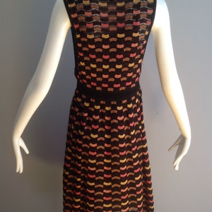 Vintage MISSONI Knit Dress Metallic Lurex Sleeveless Tank Midi Made In Italy Designer Dress image 9