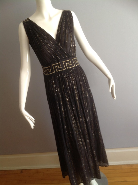 Sheer Cotton Gauze Lurex Dress ~ Vintage 70s Boho Hippie Grecian Goddess  Gown ~ Metallic Gold Accents - Etsy