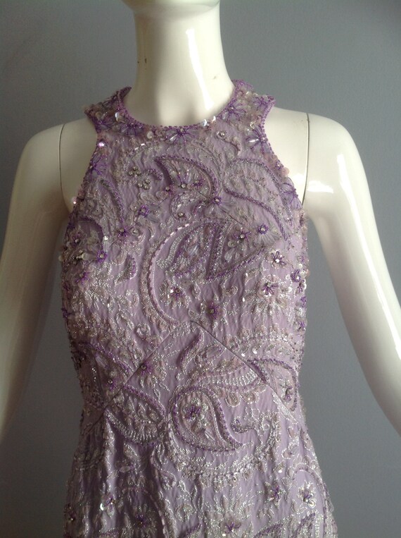 Vintage 60s Ruth Dukas Heavily Beaded Paisley Mot… - image 5