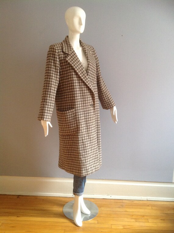 Vintage 80s Wool Plaid Coat ~ Boxy Oversize Blaze… - image 2