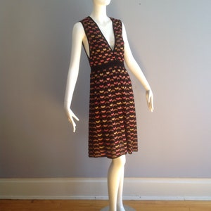 Vintage MISSONI Knit Dress Metallic Lurex Sleeveless Tank Midi Made In Italy Designer Dress image 5