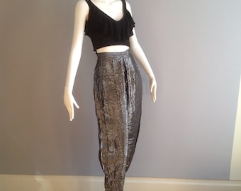 Vintage 1960's Sangria Silk Dupioni Balloon Pants/harem