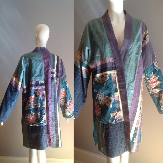 Vintage Patchwork Kimono Jacket Coat ~ Quilted Cotton… - Gem