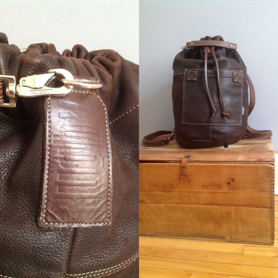rugby leather backpack