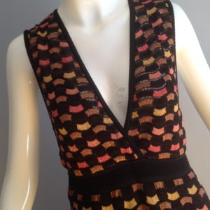 Vintage MISSONI Knit Dress Metallic Lurex Sleeveless Tank Midi Made In Italy Designer Dress image 4