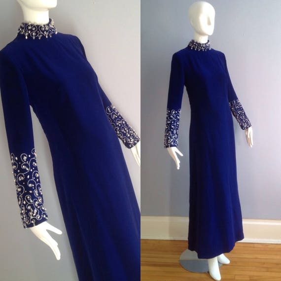 royal blue velvet gown