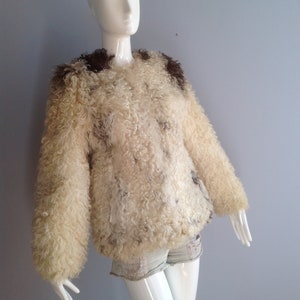Vintage 70s Mongolian Fur Coat Curly Lamb Fur Jacket - Etsy