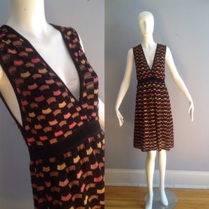 Vintage MISSONI Knit Dress ~ Metallic Lurex Sleeveless Tank Midi ~ Made In Italy Designer Dress