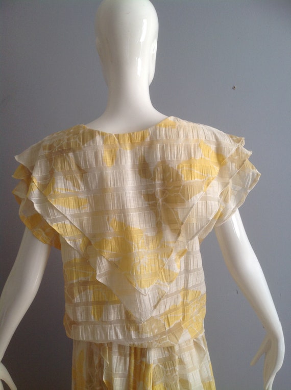 Vintage 1980s Sheer Cotton Gauze Top & Skirt Ense… - image 8