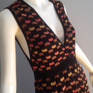 Vintage MISSONI Knit Dress Metallic Lurex Sleeveless Tank Midi Made In Italy Designer Dress image 7