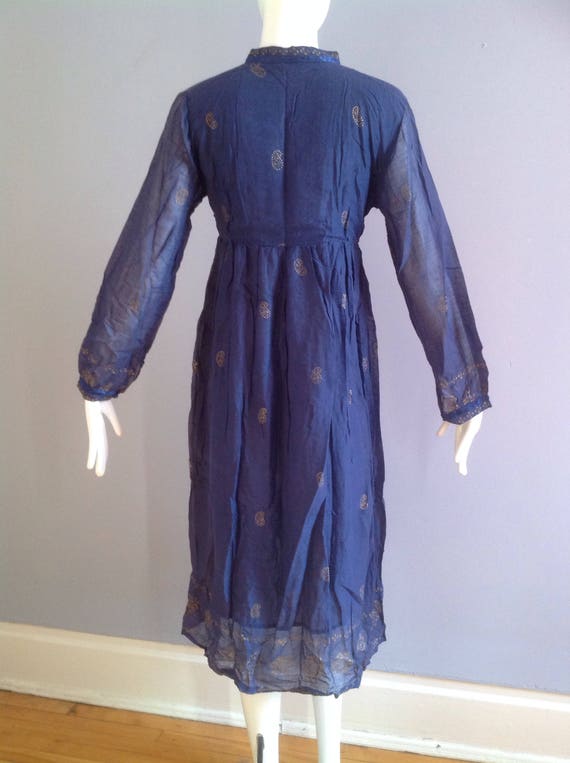 Vintage NOS 70s Boho Hippie Ethnic Indian Dress ~… - image 7