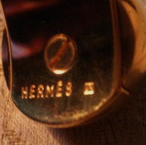 Authentic Hermes Vintage Grands H Logos Yellow Br… - image 5