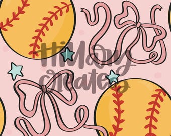 Frillz and Killz | Softball Sister | Seamless Pattern