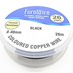 Black Copper Wire, 4 Sizes, Black Wire, Wire Wrapping, Jewelry Wire, Black Craft Wire, 0.4mm, 0.6mm, 0.8mm, 1mm Wire, Crafting Wire, UK Shop image 4