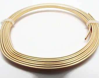 Gold Colored Copper Tape Wire, Flat Gold Wire, Gilt Flat Wire, 1 Metre Coil, 3mm x 0.75mm Wire, Jewelry Wire, Wire Wrapping, UK Seller