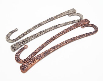 5 Metal Butterfly Bookmark Blanks, 123mm in Antique Copper or Gunmetal, Add Beads Tassels Charms, Bookworm Gift, UK Shop