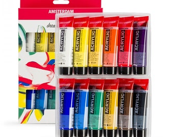 Acrylic Paints, 12 x 20ml, Royal Talens, Amsterdam Acrylics, Art Paints, Craft Paint, Childrens Craft, Paint Supplies, UK Shop