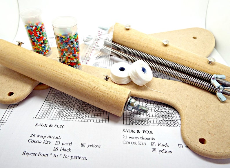 Bead Loom Kit Extra Wide Wooden Loom DIY Bead Kit Make Etsy