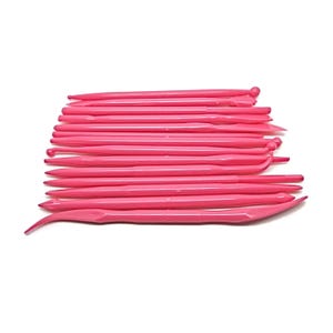 Juego de herramientas para modelar arcilla polimérica, 14 piezas, para modelar arcilla y fondant, herramientas de plástico, decoración de pasteles, color rosa. imagen 7