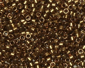 5g Miyuki Delica Metallic Light Bronze 0022L, Approx 1000, Top Quality Japanese Seed Beads, Loom Beading, UK Shop