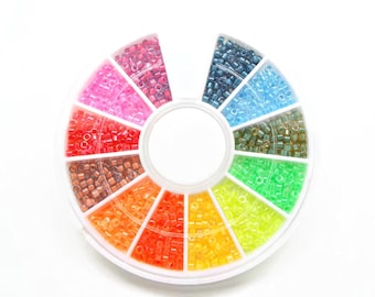 2400 Delica Beads, 11/0 Miyuki Rainbow Seed Beads, Mixed Colours,  12 Color Wheel, Bead Weaving, Beading Supplies