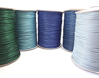 25 Metres 1mm Waxed Cord, 5 Color Mix, Green Blue Grey, Jewelry Cord, 5 Metres of Each, Polyester Cord, Jewelry Making, UK Shop