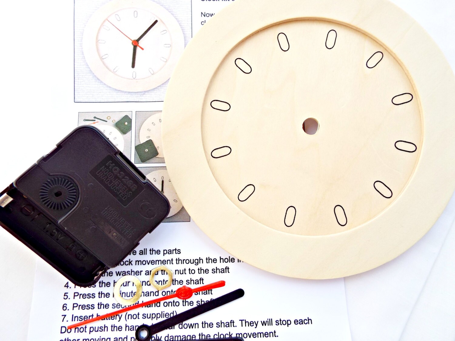 Clock Kit Wooden Clock DIY Clock Round Clock Face 6 Inch Etsy UK