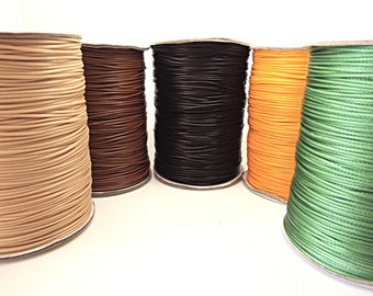 25 Metres Waxed Cord, 1mm Cord, 5 Colors, Brown Orange Green, Jewelry Cord, 5 Metres of Each, Autumn Mix, Polyester Cord, Jewelry Making, UK