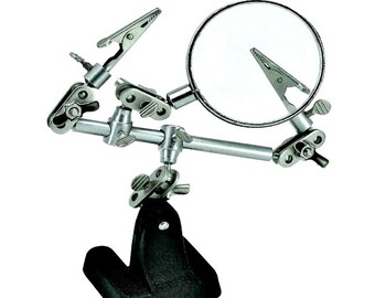 Third Hand, Helping Hand, Jewelry Magnifier, Alligator Clips, Jewelry Clamp, Jewelry Tool, Cast Iron Base, Bracelet Holder, UK Seller