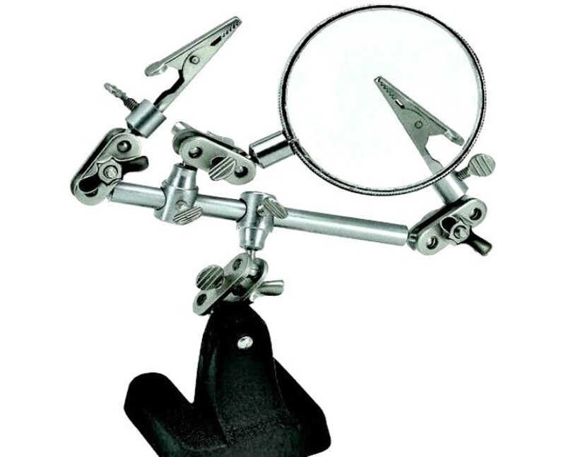 Third Hand Helping Hand Jewelry Magnifier Alligator Clips Etsy