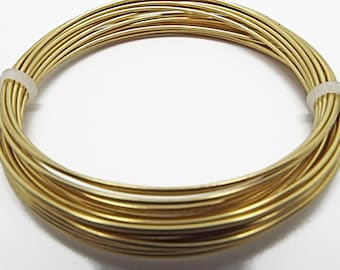 1.5mm Round Brass Wire, Non Tarnish, 15 Gauge, 1.75 Metres, For Wire Wrapping Art, Jewelry and Mixed Media Crafts, UK Shop