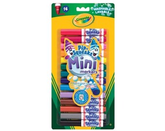 14 Kids Washable Mini Markers, Crayola PipSqueaks, Childrens Craft Pens, High Quality, Birthday Christmas Gift, Mixed Media, UK Shop