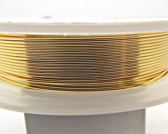 22 Gauge Gold Wire, 10 Metres, 0.6mm Wire, Gold Jewelry Wire, Gilt Copper Wire, Gold Colored Copper, Wrap Wire, Gold Craft Wire, UK Seller