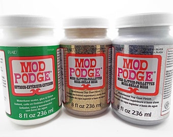 Mod Podge 8oz, Glue Sealant, Craft Adhesive, 236ml Mod Podge, Outdoor or Mega Glitter, Waterbase Sealer, Craft Supplies, UK Seller