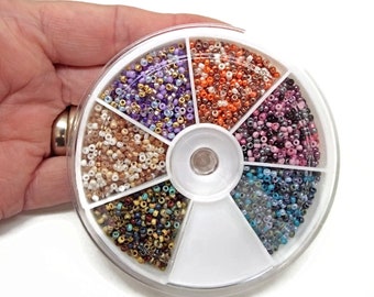 2900 Miyuki Rocaille Seed Beads, 6 Colour Mixes for Jewellery Looming and Bead Weaving Crafts