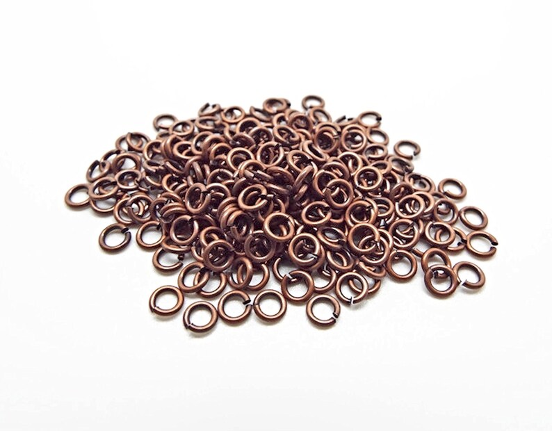 4mm Jump Rings, 5 Colors, Pack of 200, Silver Jump Rings, Gold Jump Rings, Jewelry Findings, Supplies, Brass Jump Rings, UK Shop Red Copper