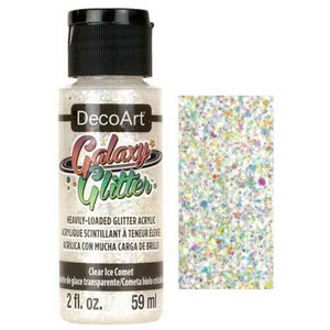 59ml Galaxy Glitter Acrylic, Clear Ice Comet, DecoArt, Paint On Acrylic, Water Based, Premium Glitter, 10 Colors Available, UK Shop
