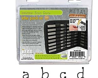 27 Dots Alphabet Stamps, 3mm Lowercase Letters, Stamps in Case, Metal Stamping, Dots Font, Full Alphabet Plus &, 3mm Metal Stamps, UK Shop
