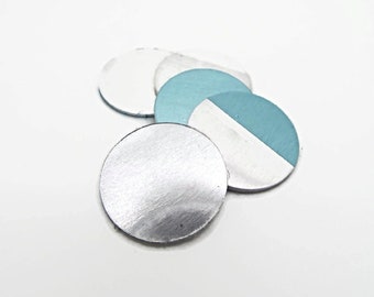 10x 22mm Aluminium Disc Stamping Blanks, Metal Discs, 1mm Thickness, Unfinished Aluminum Jewellery Blanks, 22x 0.9mm, No Hole, UK Shop